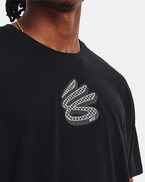เสื้อแขนสั้น Curry Logo Heavyweight สำหรับผู้ชาย in Black image number 3